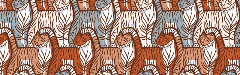 illustration banner tigers pattern