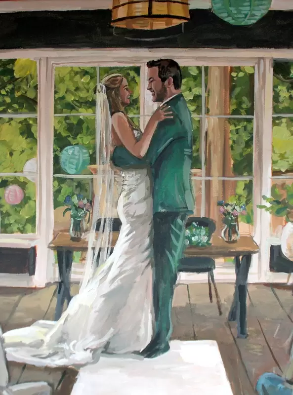 Painting of wedding couple in Senzaa, in Alphen aan den Rijn