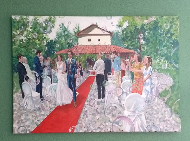 Bruiloft bij Archeon, rode loper, bubbels